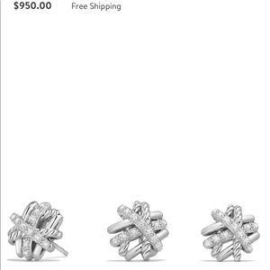 David Yurman crossover stud diamond earrings